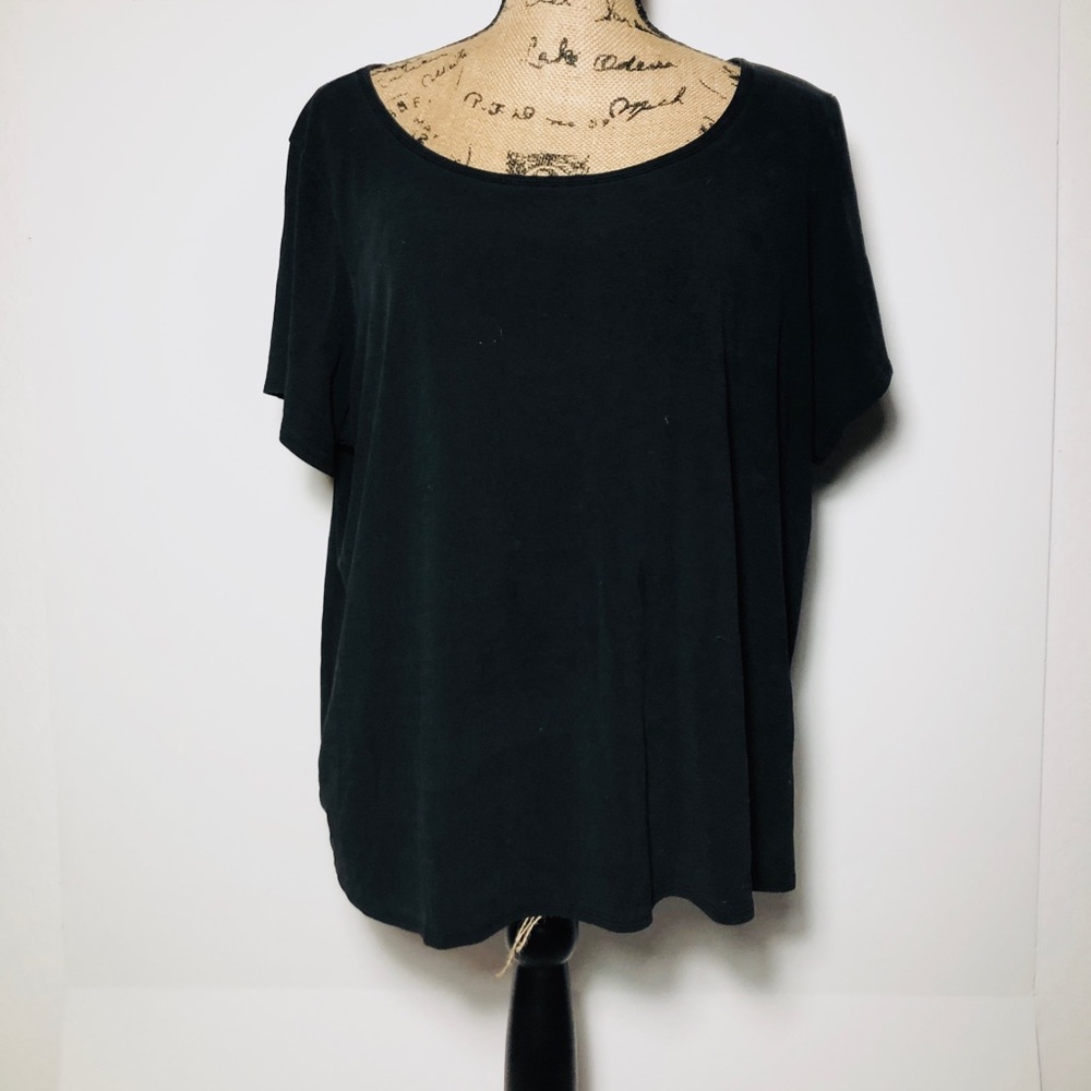 Eileen Fisher Black scoop neck short sleeve sz 1x